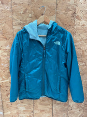 The North Face Reversible Hooded Jacket Teal Fleece Sherpa Insulated Size S