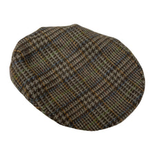 Vintage Brown Plaid Tweed Flat Cap Hat - Men's Retro Style