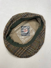 Vintage Brown Plaid Tweed Flat Cap Hat - Men's Retro Style
