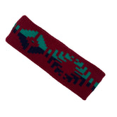 Vintage 80s/90s Geometric Pattern Knit Headband - Red/Teal/Navy - One Size