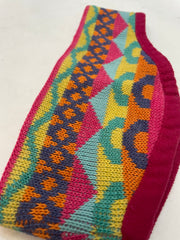 Boho Geometric Knit Headband Ear Warmer Fleece Lined Multicolor Women's