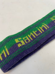 Santini Vintage Knit Headband Green Purple Yellow Logo Sport Tennis Cycling Retro