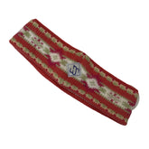 Vintage Merkley Headgear Knit Headband Fair Isle Pattern Red Green White Size S/M