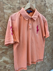 Polo Ralph Lauren Men's L Orange Big Pony Embroidered Short Sleeve Polo Shirt