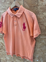 Polo Ralph Lauren Men's L Orange Big Pony Embroidered Short Sleeve Polo Shirt