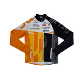 Vintage Full Zip Jacket Men's Size L Orange White Black Long Sleeve Running Cycling