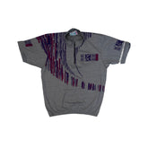 Vintage BKE Sportswear Grey Purple Abstract Print 1/4 Zip Short Sleeve Cycle Jersey M