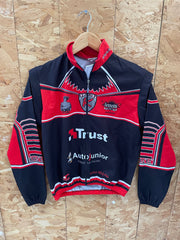 Vintage WindTex Cycling Jacket Men's Red Black Full Zip Jersey Bike Sportswear
