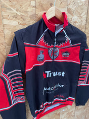 Vintage WindTex Cycling Jacket Men's Red Black Full Zip Jersey Bike Sportswear