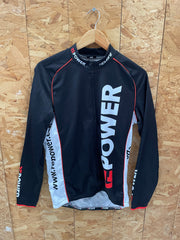RePower Long Sleeve Cycling Jersey Men's L Black Red White Full Zip Athletic