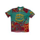 Vintage Weinmann Radsport Cycling Jersey Short Sleeve Teal Red Yellow Size L