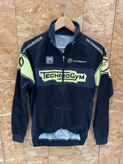 Vintage Cycling Jersey Jacket Long Sleeve Black Yellow M by SMS Santini