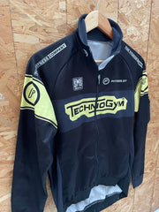 Vintage Cycling Jersey Jacket Long Sleeve Black Yellow M by SMS Santini