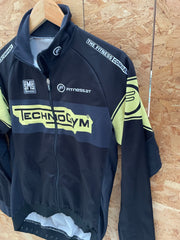 Vintage Cycling Jersey Jacket Long Sleeve Black Yellow M by SMS Santini