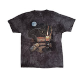 Vintage The Mountain Black Cat Witch Books Moon Candle Tie Dye T-Shirt Size 2XL