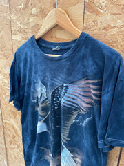 Vintage "Eagle in Flight" Tie-Dye T-Shirt - Size L - Blue - Graphic Tee