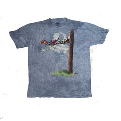 The Mountain Tie-Dye Long Sleeve T-Shirt "Birds on a Branch" Graphic Print Size 3XL