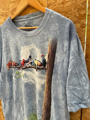 The Mountain Tie-Dye Long Sleeve T-Shirt "Birds on a Branch" Graphic Print Size 3XL