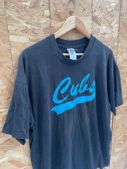 Vintage 90s Single Stitch Fruit of the Loom Cubs T-Shirt Black XL Graphic Tee