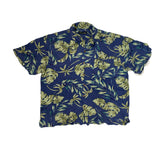 Vintage Y2K blue green hibiscus floral Hawaiian shirt size XL by Milano Bay