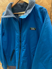 Vintage 90s blue grey LL Bean fleece lined heavy shell winter jacket size XL