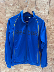 Reebok Track Jacket Blue Yellow Logo Full Zip Men's Size M