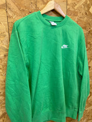 Vintage Y2K Nike minimal swoosh bright green crew neck sweater size medium oversized fit