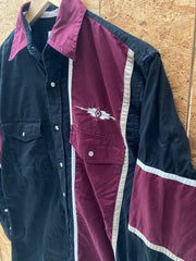 Vintage 90s maroon black aztec panel shirt size small by Cumberland Outfitters