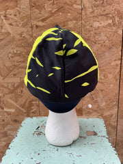 Vintage Rapha Cycling Cap Black Neon Yellow Pattern Unisex One Size