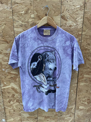 The Mountain Tie Dye Wolf & Native American Woman T-Shirt Size M