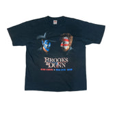 Vintage 90s Neon Circus USA Brooks & Dunn single stitch black t-shirt size XL