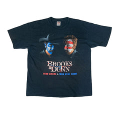 Vintage 90s Neon Circus USA Brooks & Dunn single stitch black t-shirt size XL