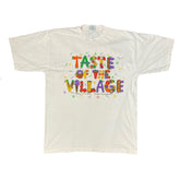 Vintage 90s colorful Taste of the village single stitch white t-shirt size XL