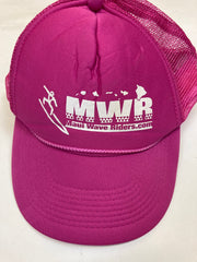 Vintage 90s Maui Wave Riders Hawaii pink snap back trucker cap new old stock