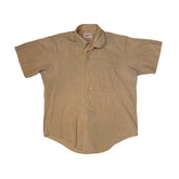 Vintage 70s beige workers chore durable press fitted shirt size medium