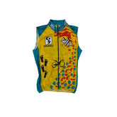 Vintage Cycling Jersey Vest Yellow Blue M Tri Sport Team Bielefeld