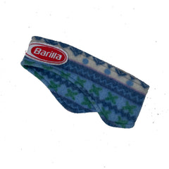 Vintage Barilla Fleece Headband Ear Warmer Blue Green Pattern One Size