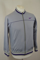 Vintage Y2K grey purple Asics tracksuit training zip track top size small