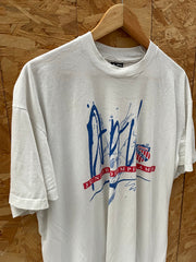 Vintage 90s Single Stitch Junior Olympic Games T-Shirt XL White USA Athletic