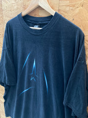 Vintage Y2K Star Wars Delta shield logo faded black t-shirt size XXXL