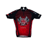 EMLCE Cycling Jersey Red Black Circuit Board Print Short Sleeve Size XS