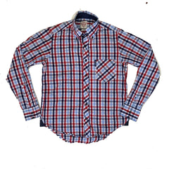 Vintage Y2K Lambretta blue red check mod britpop style shirt size small