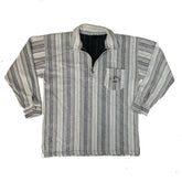 Vintage 90s black white Aztec ethnic stripe quarter zip sweater size XL