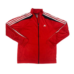 Vintage Adidas red black track zip top size youth XL
