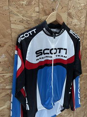 Scott Racing Team Cycling Jacket Men's M Blue Full Zip