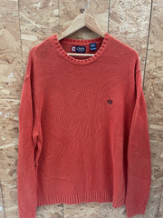 Vintage Chaps Men's XL Orange Slouchy Crew Neck Long Sleeve Cotton Sweater