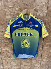 Vintage Biemme CORTEK Cycling Jersey Men's Size S Blue Yellow Short Sleeve
