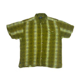 Vintage Banghera Outdoor Men's XL Green Floral Crazy Print Short Sleeve Shirt