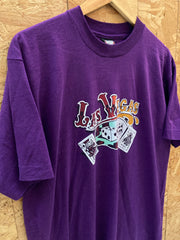 Vintage 90s purple Las Vegas card pack souvenir single stitch t-shirt size XL