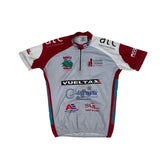 Vintage Italian Cycling Jersey Men's Red White Short Sleeve Vuelta Size M
